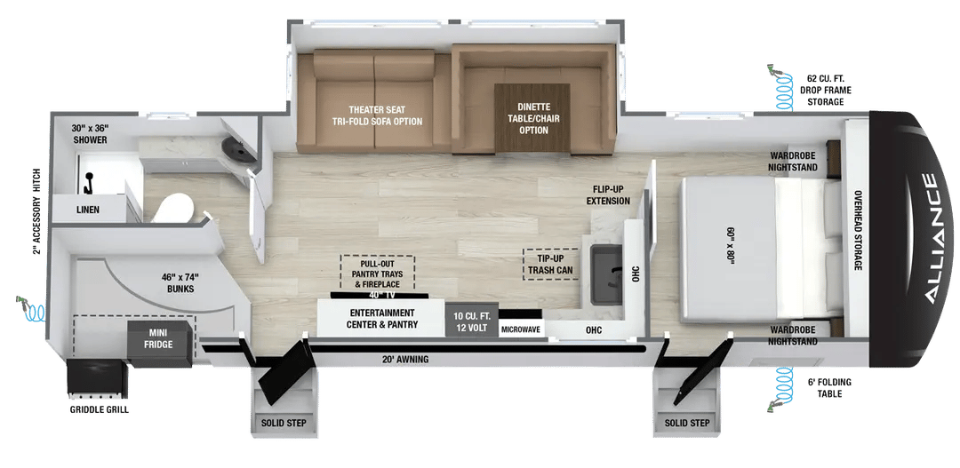 2027 Alliance RV Delta 281BH floorplan