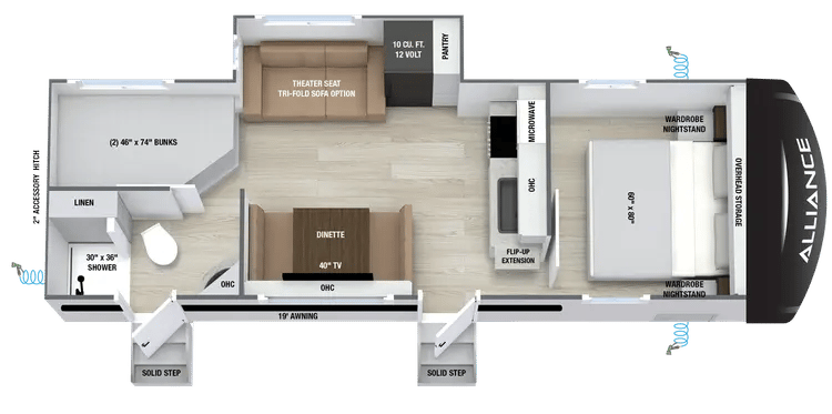2027 Alliance RV Delta Ultra Lite BH255 floorplan