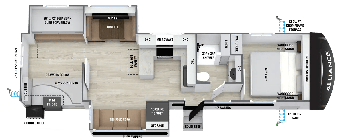 2027 Alliance RV Delta 321BH floorplan
