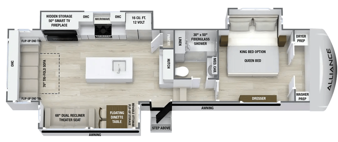 2027 Alliance RV Avenue 30BH floorplan