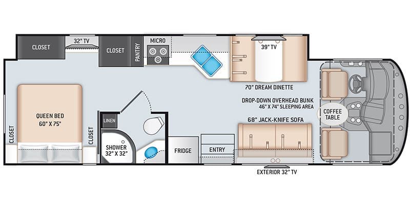 2021 Thor Motor Coach Freedom Traveler A30 floorplan