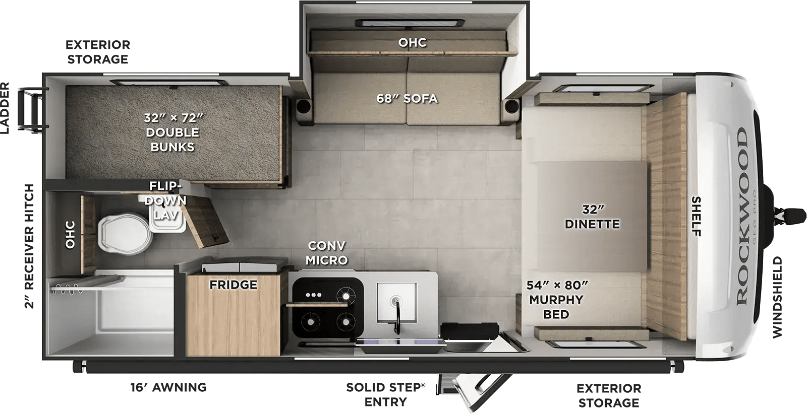 Forest River Rockwood Geo Pro G20SBH floorplan