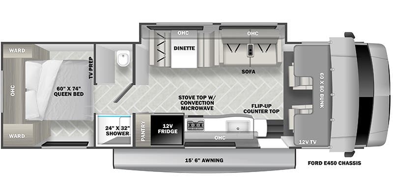 2024 Forest River Sunseeker 2850S LE floorplan