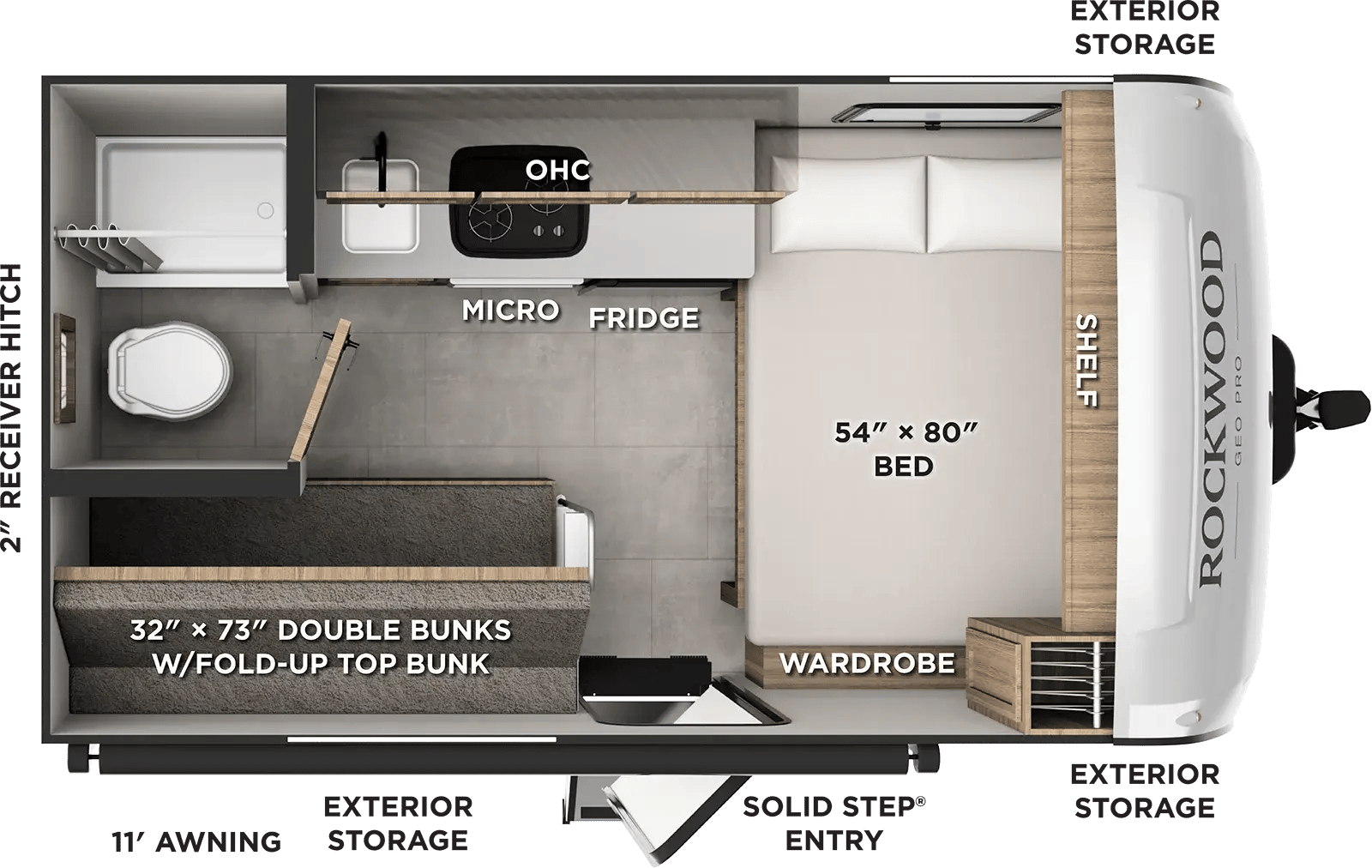 2027 Forest River Rockwood Geo Pro G13BLE floorplan