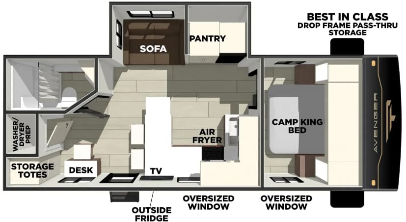 2027 Forest River Avenger 25MKO floorplan