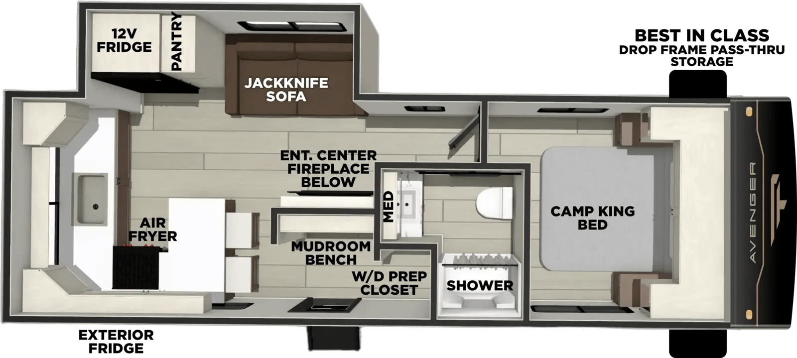 2027 Forest River Avenger 25RKM floorplan