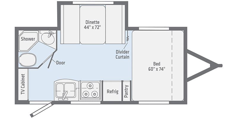 2021 Winnebago Micro Minnie 1808FBS floorplan