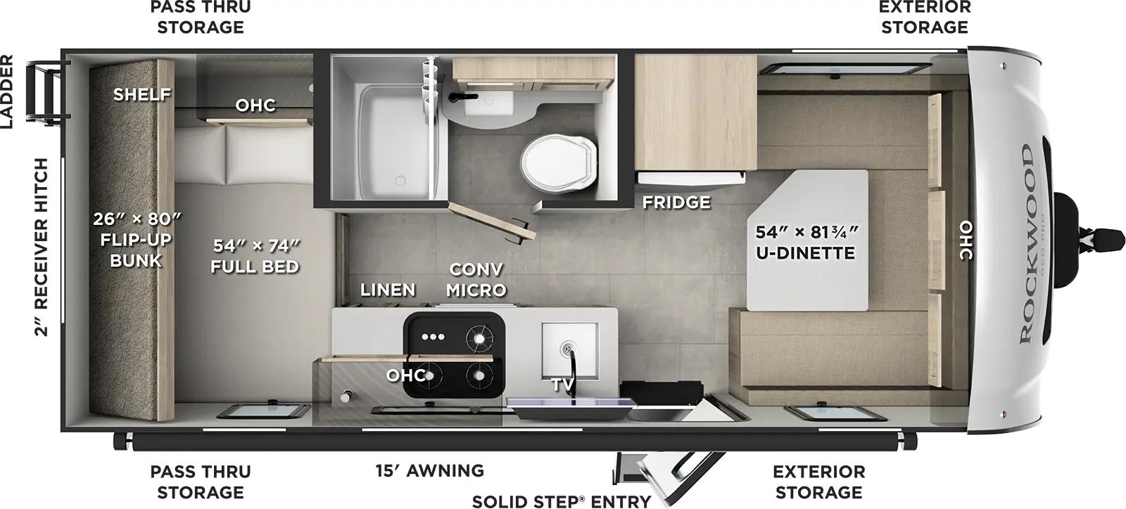 Forest River Rockwood Geo Pro G19DBH floorplan