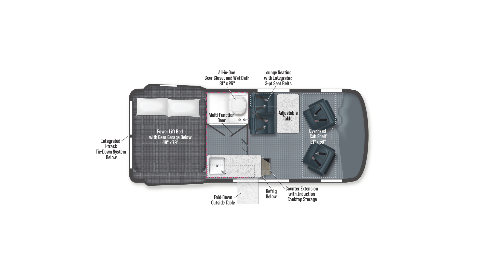 Winnebago Revel 44E floorplan