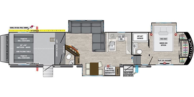 2024 Alliance RV Valor 44V14 floorplan