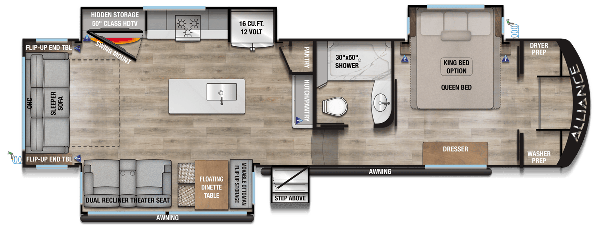 2026 Alliance RV Avenue 32RLS floorplan