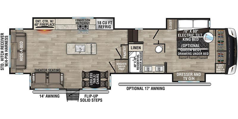 2023 KZ RV Durango Gold G383RLQ floorplan