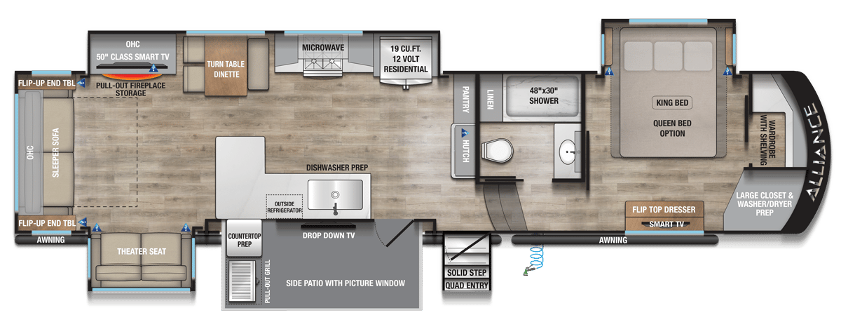 Alliance RV Paradigm 388SP floorplan