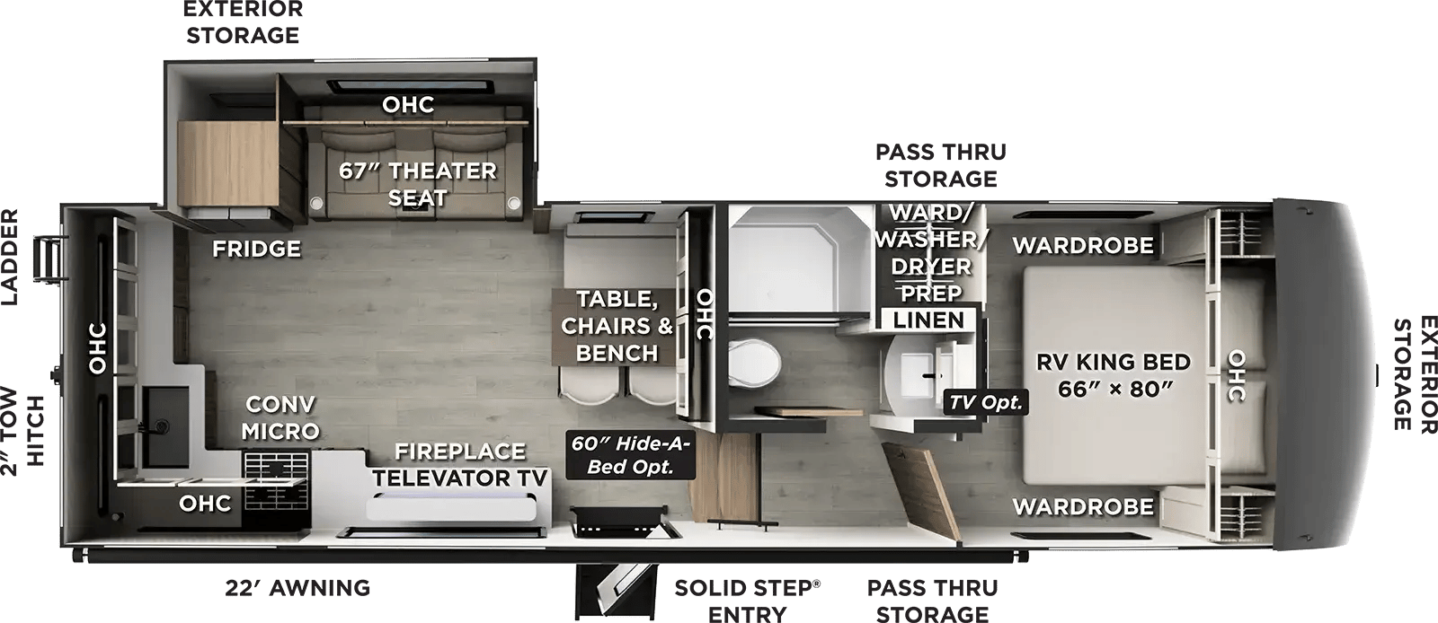 Forest River Rockwood Signature 301SRK floorplan