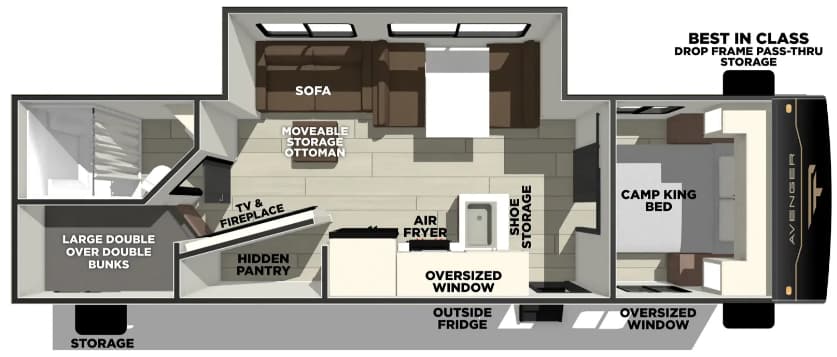 2027 Forest River Avenger 26DBS floorplan