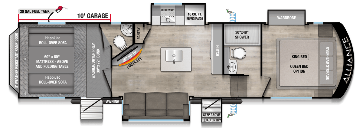 2026 Alliance RV Valor 32A10 floorplan