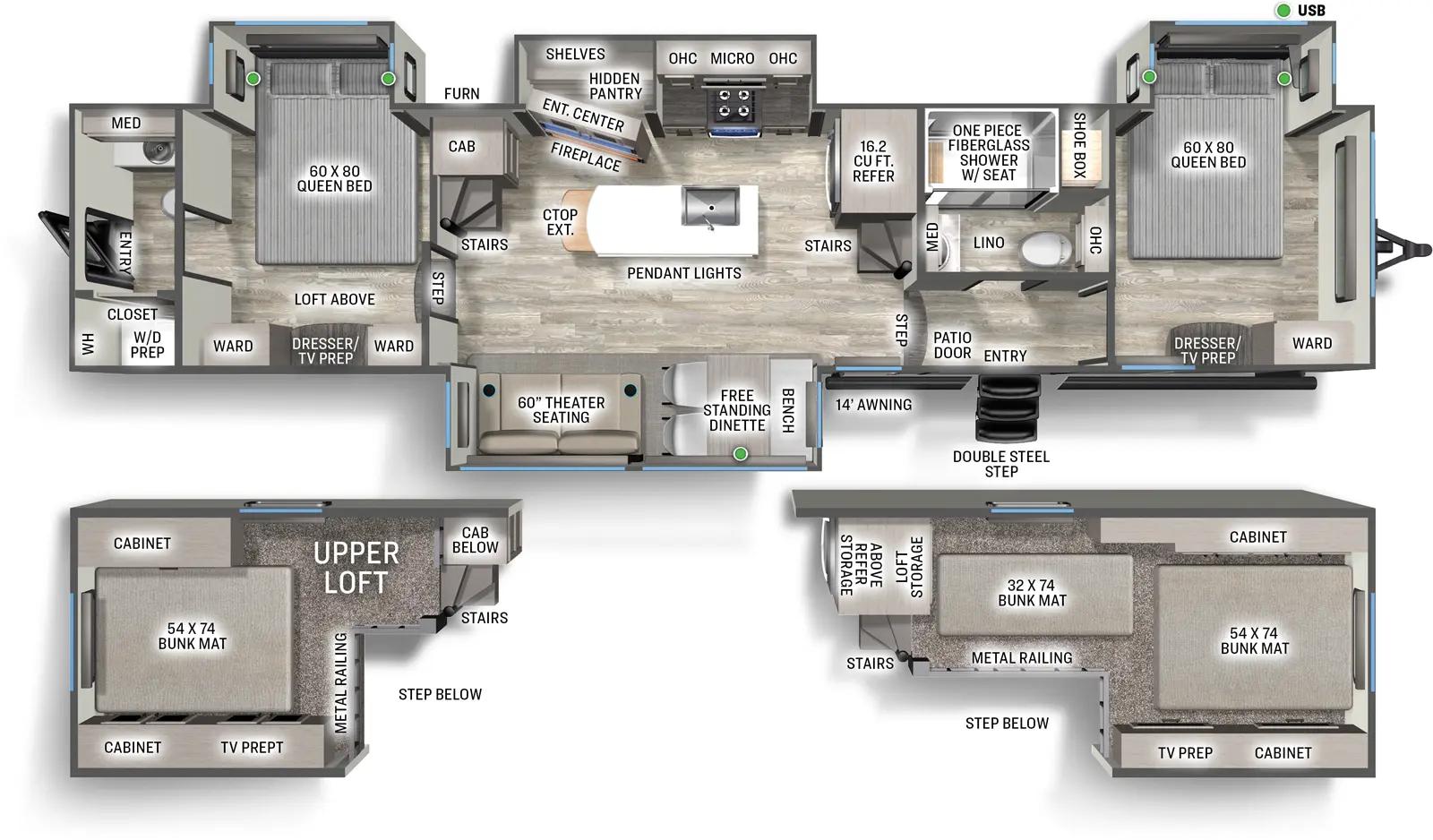 2027 Forest River Sierra Destination 41DUPLEX floorplan