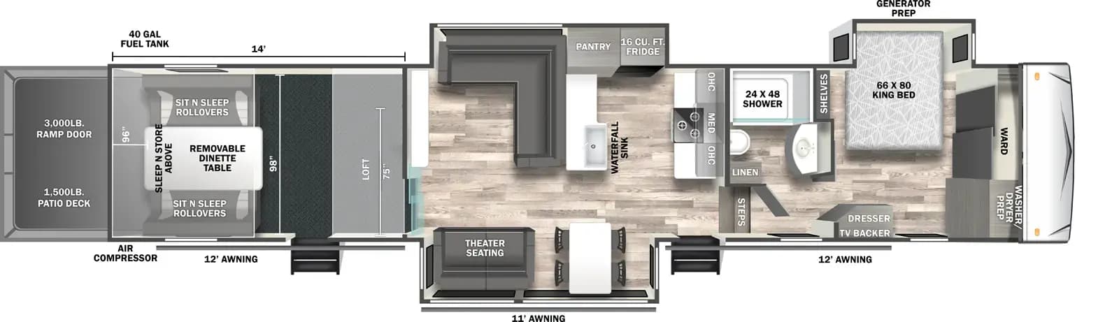 2026 Forest River Stealth 4114GX floorplan