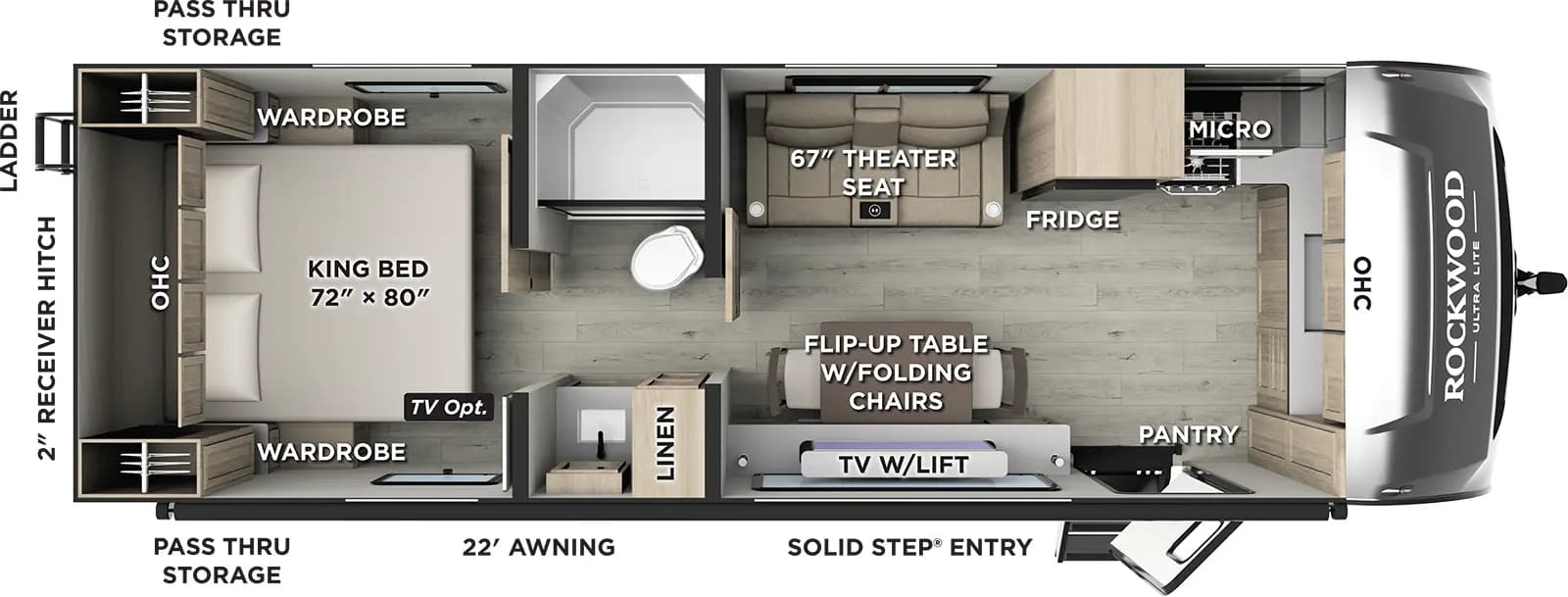 Forest River Rockwood Ultra Lite 301FKT floorplan