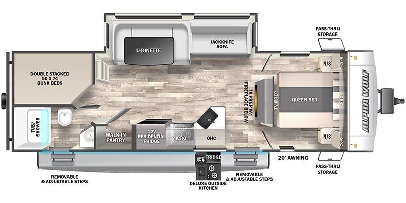 2023 Forest River Cherokee Alpha Wolf 26DBH-L floorplan