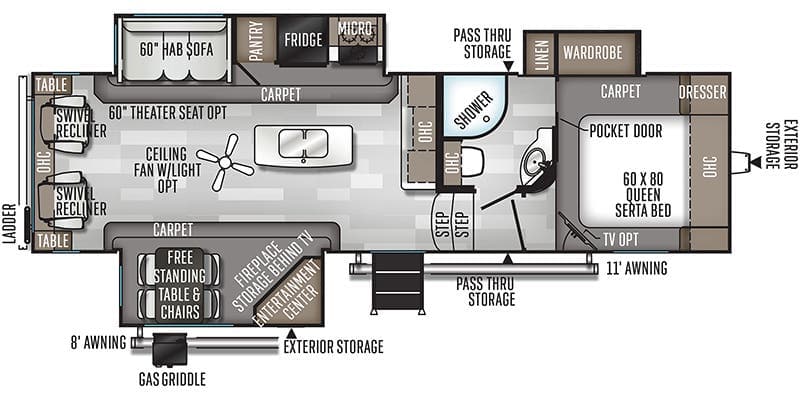 2020 Forest River Flagstaff Super Lite 528IKWS floorplan