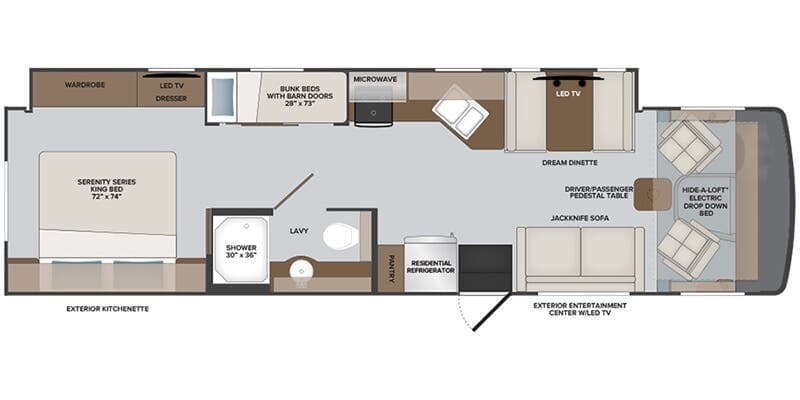2024 Holiday Rambler Eclipse 34J floorplan