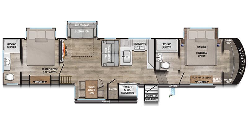 Alliance RV Paradigm 395DS floorplan