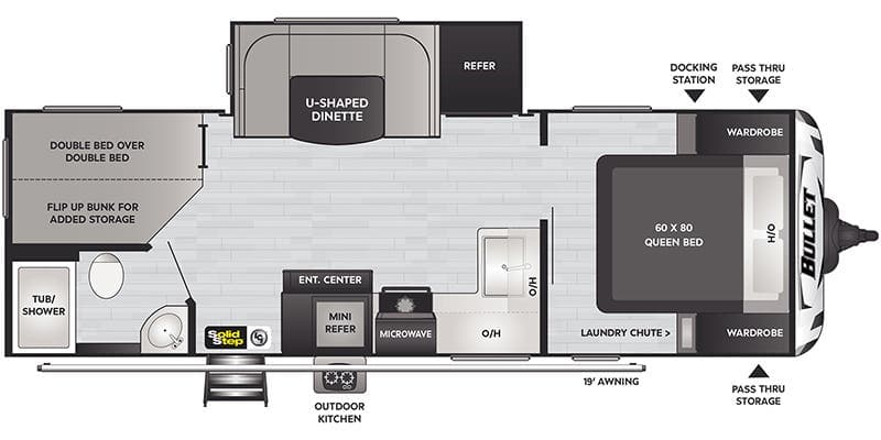 2023 Keystone Bullet West 250BHSWE floorplan