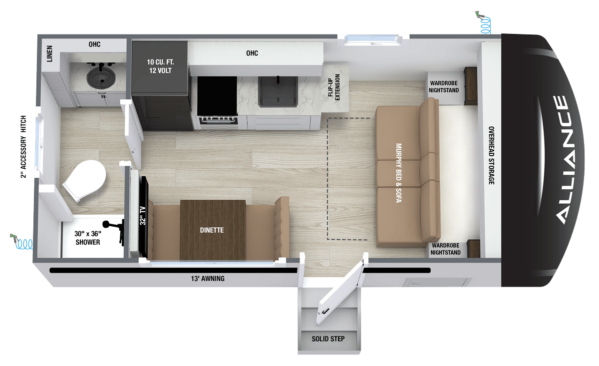 Alliance RV Delta Solo RB152 floorplan