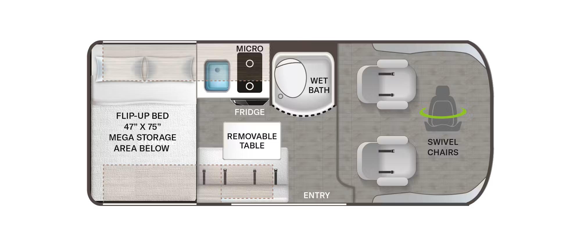 2027 Thor Motor Coach Rize 18Z floorplan