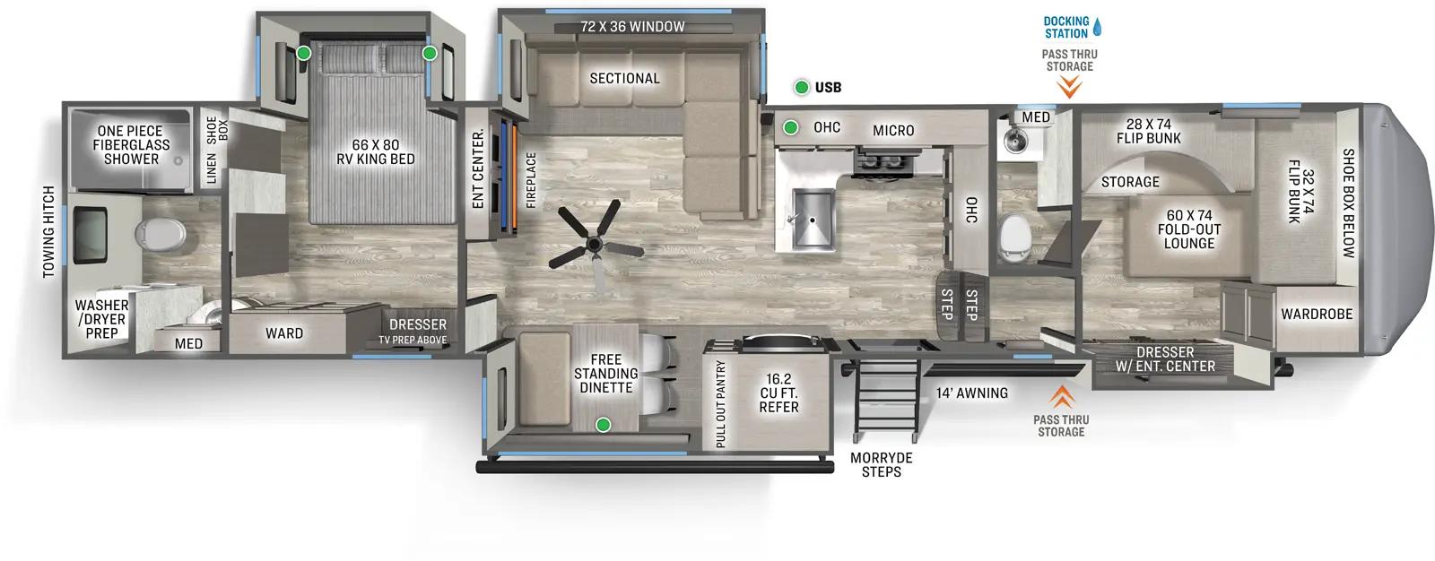 Forest River Sierra 3710HBFB floorplan