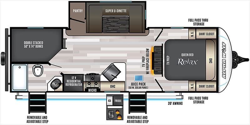 2022 Forest River Cherokee Alpha Wolf 23DBH-L floorplan