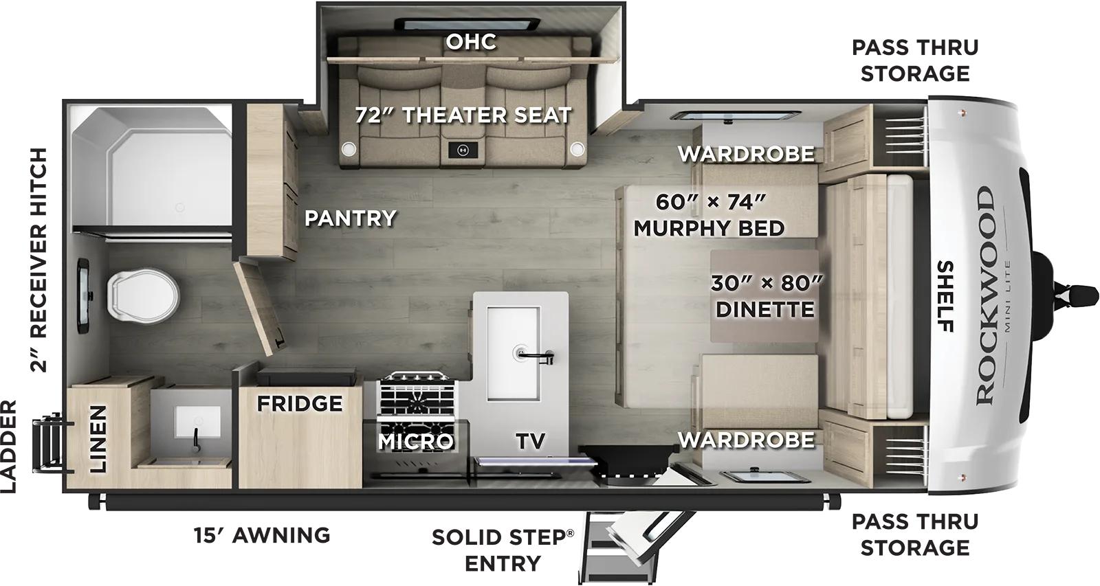 Forest River Rockwood Mini Lite 2108RB floorplan