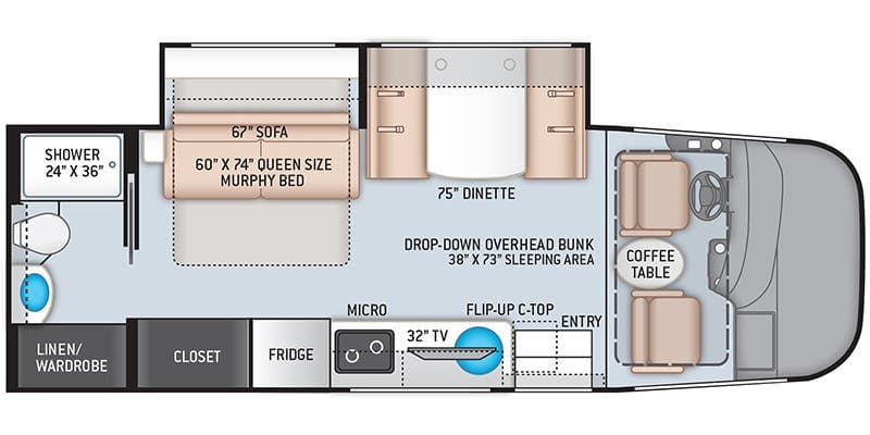 2023 Thor Motor Coach Axis 24.4 floorplan