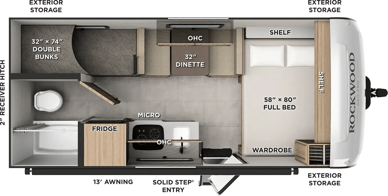 Forest River Rockwood Geo Pro G17BLE floorplan