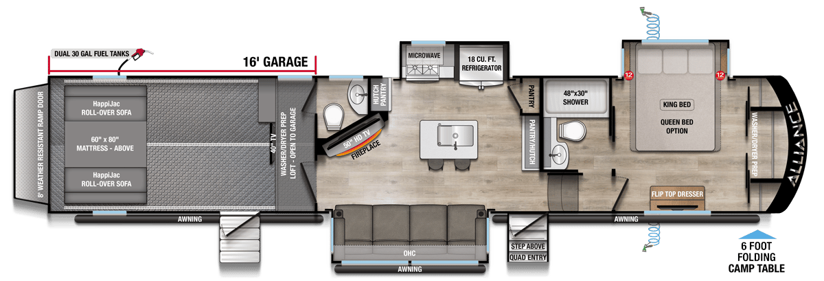 Alliance RV Valor 41V16 floorplan