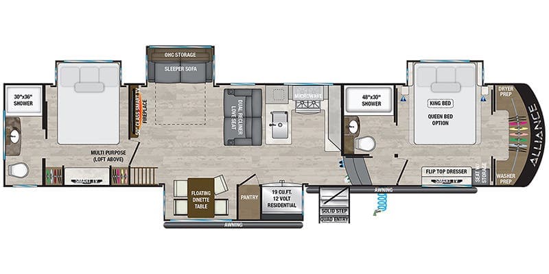 2024 Alliance RV Paradigm 395DS floorplan