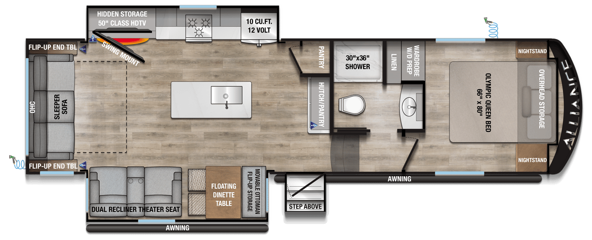 2026 Alliance RV Avenue All-Access 29RL floorplan