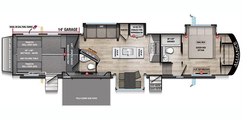 Alliance RV Valor 42V14 floorplan