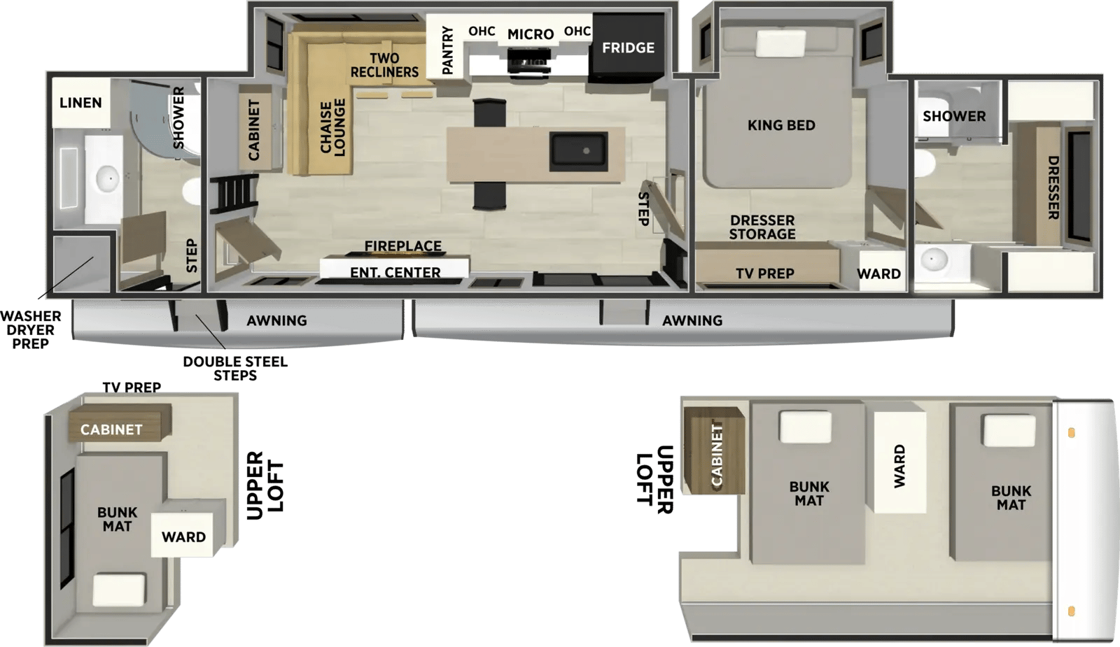 Forest River Sierra Destination 411DBDL floorplan