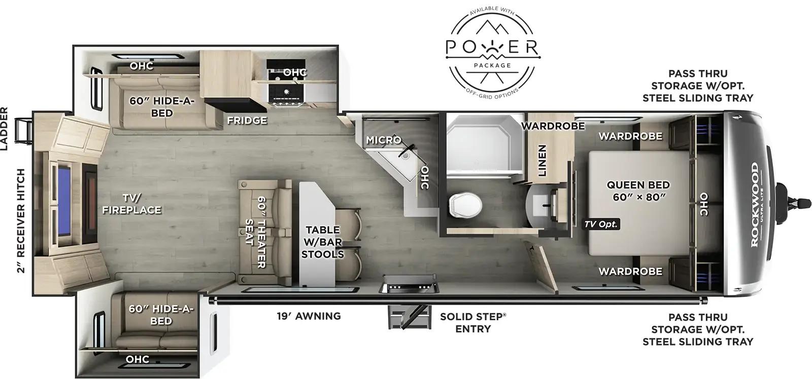 Forest River Rockwood Ultra Lite 2908SRL floorplan