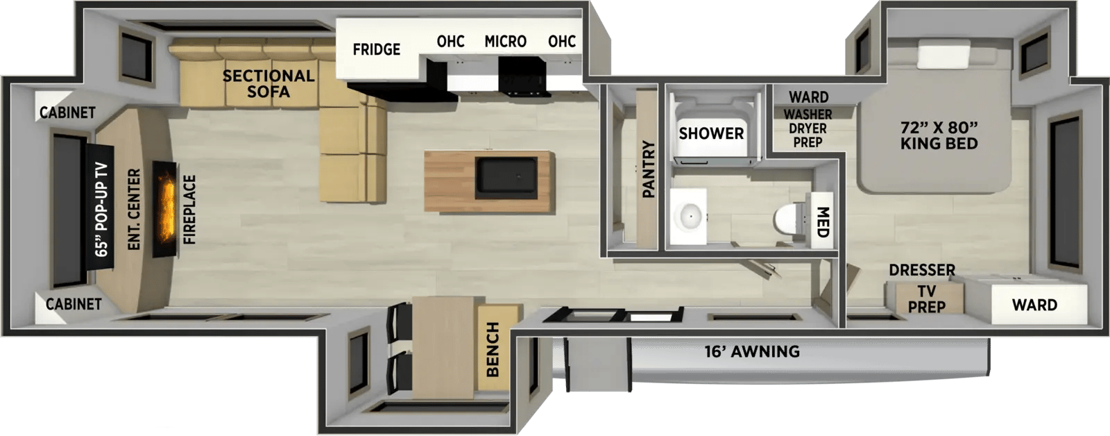 2027 Forest River Sierra Destination 385RD floorplan