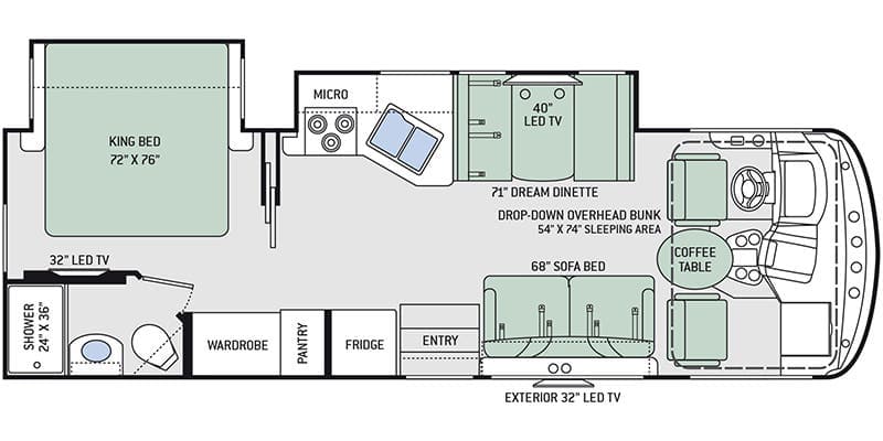 2018 Thor Motor Coach Windsport 27B floorplan