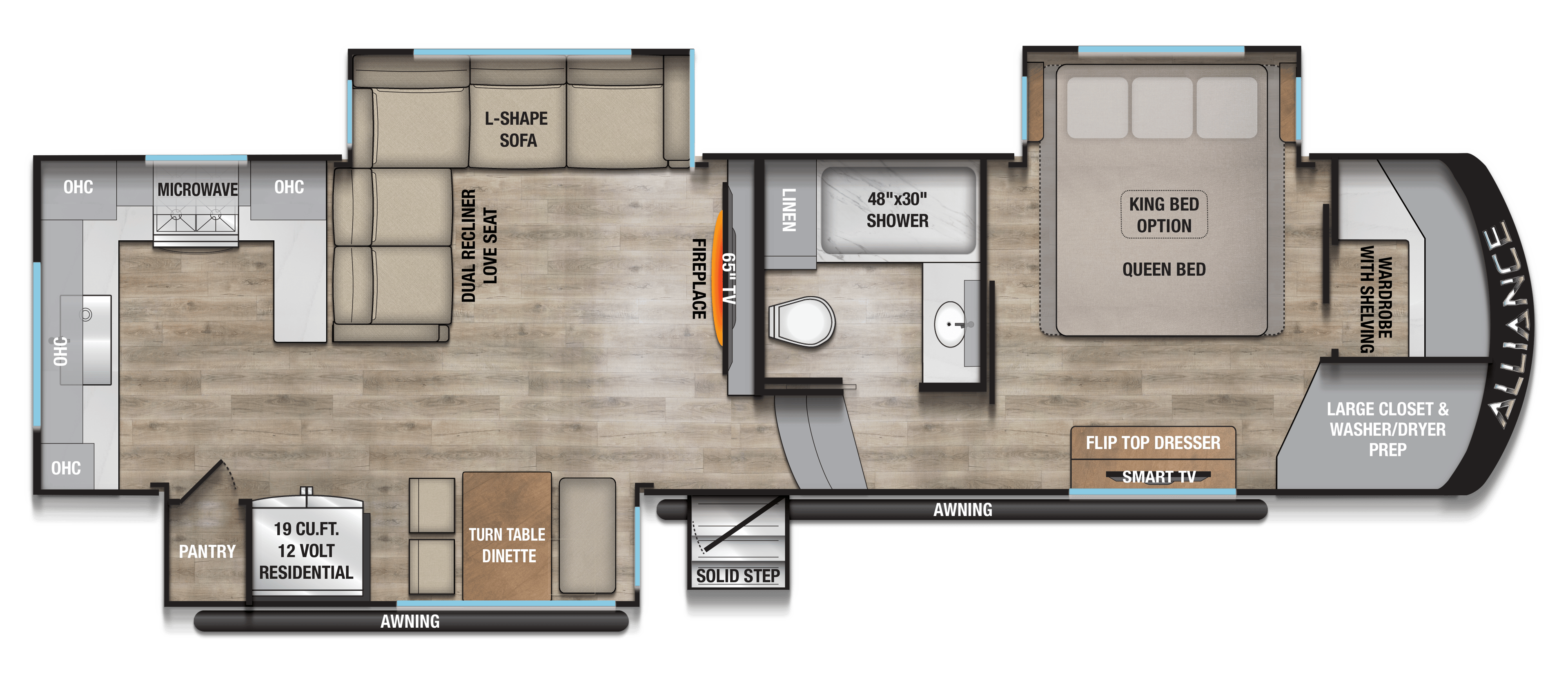 Alliance RV Paradigm 312RK floorplan