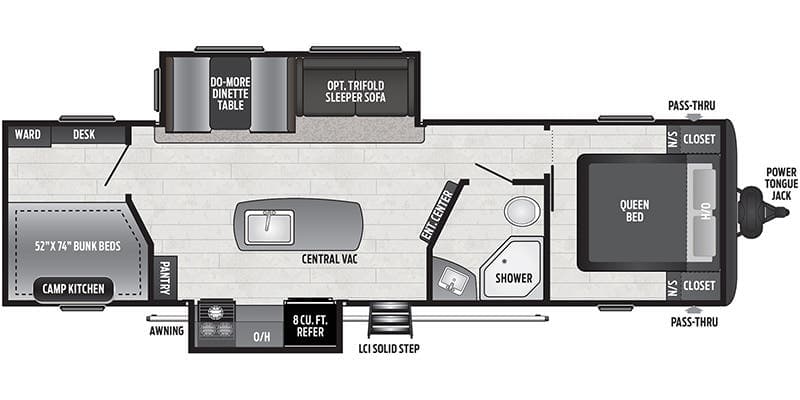 2021 Keystone Hideout West 30BHKSWE floorplan