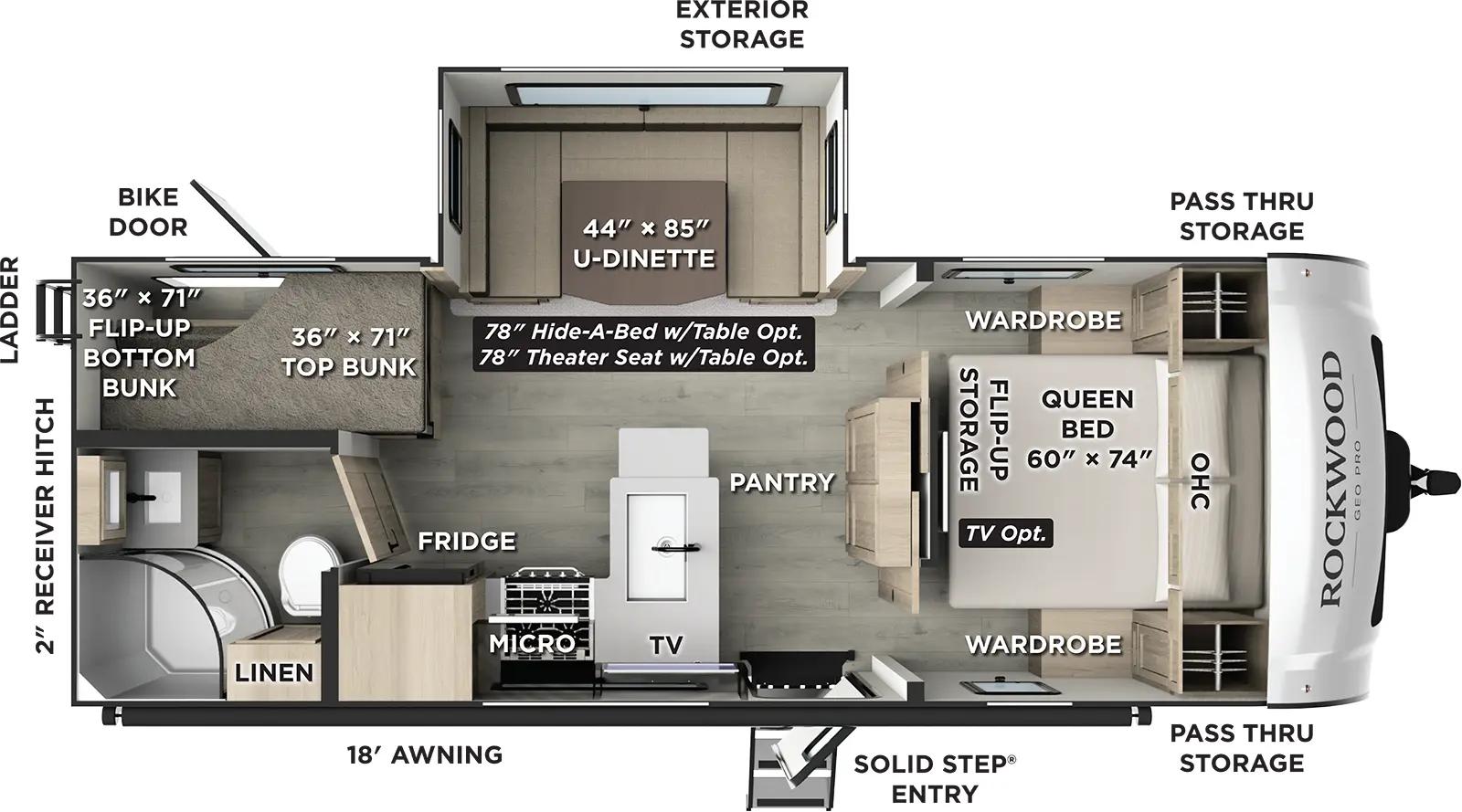 Forest River Rockwood Mini Lite 2520BH floorplan