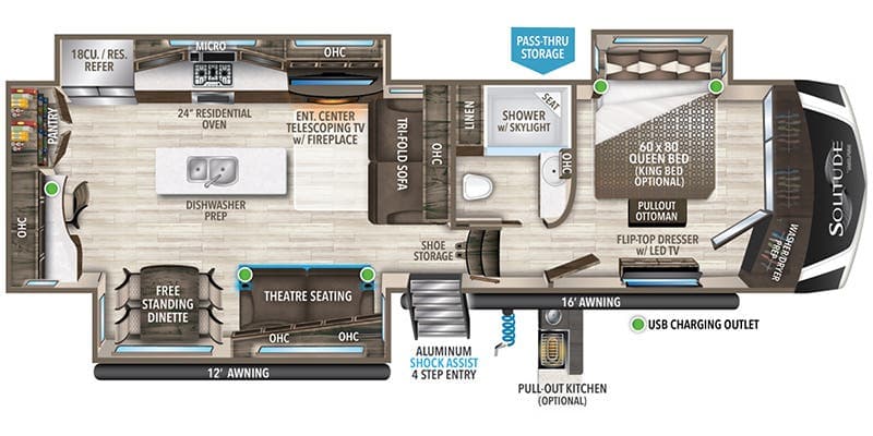 2023 Grand Design Solitude 345GK floorplan