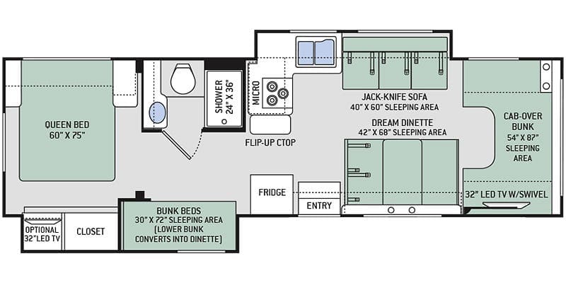 2018 Thor Motor Coach Four Winds 30D floorplan