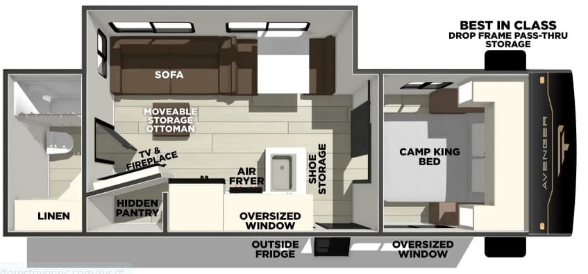 2027 Forest River Avenger 25RBS floorplan