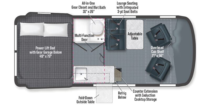 2025 WINNEBAGO REVEL BMB44E floorplan